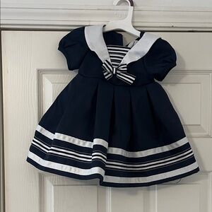 Navy and White Striped Kids Dress
